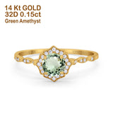 14K Gold 0.99ct Round Petite Dainty 6mm G SI Diamond Engagement Wedding Ring