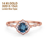 14K Gold 0.99ct Round Petite Dainty 6mm G SI Diamond Engagement Wedding Ring