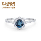 14K Gold 0.99ct Round Petite Dainty 6mm G SI Diamond Engagement Wedding Ring