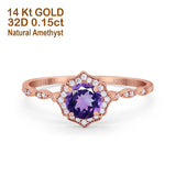 14K Gold 0.99ct Round Petite Dainty 6mm G SI Diamond Engagement Wedding Ring
