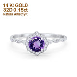 14K Gold 0.99ct Round Petite Dainty 6mm G SI Diamond Engagement Wedding Ring