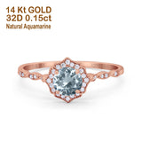 14K Gold 0.99ct Round Petite Dainty 6mm G SI Diamond Engagement Wedding Ring