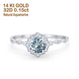 14K Gold 0.99ct Round Petite Dainty 6mm G SI Diamond Engagement Wedding Ring