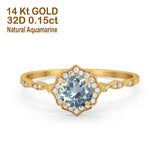 14K Gold 0.99ct Round Petite Dainty 6mm G SI Diamond Engagement Wedding Ring