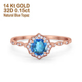 14K Gold 0.99ct Round Petite Dainty 6mm G SI Diamond Engagement Wedding Ring