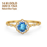 14K Gold 0.99ct Round Petite Dainty 6mm G SI Diamond Engagement Wedding Ring
