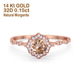 14K Gold 0.99ct Round Petite Dainty 6mm G SI Diamond Engagement Wedding Ring