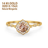 14K Gold 0.99ct Round Petite Dainty 6mm G SI Diamond Engagement Wedding Ring