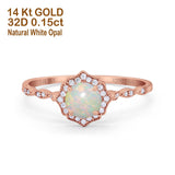 14K Gold 0.99ct Round Petite Dainty 6mm G SI Diamond Engagement Wedding Ring