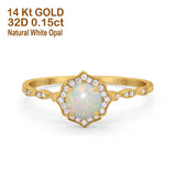 14K Gold 0.99ct Round Petite Dainty 6mm G SI Diamond Engagement Wedding Ring