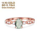 14K Gold 1.4ct Oval Vintage Style 8mmx6mm G SI Diamond Engagement Wedding Ring