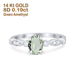 14K Gold 1.4ct Oval Vintage Style 8mmx6mm G SI Diamond Engagement Wedding Ring