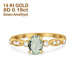 14K Gold 1.4ct Oval Vintage Style 8mmx6mm G SI Diamond Engagement Wedding Ring