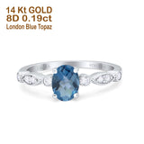 14K Gold 1.4ct Oval Vintage Style 8mmx6mm G SI Diamond Engagement Wedding Ring