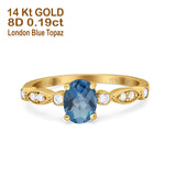 14K Gold 1.4ct Oval Vintage Style 8mmx6mm G SI Diamond Engagement Wedding Ring