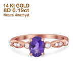 14K Gold 1.4ct Oval Vintage Style 8mmx6mm G SI Diamond Engagement Wedding Ring