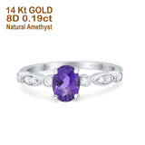 14K Gold 1.4ct Oval Vintage Style 8mmx6mm G SI Diamond Engagement Wedding Ring