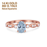 14K Gold 1.4ct Oval Vintage Style 8mmx6mm G SI Diamond Engagement Wedding Ring