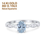 14K Gold 1.4ct Oval Vintage Style 8mmx6mm G SI Diamond Engagement Wedding Ring