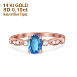 14K Gold 1.4ct Oval Vintage Style 8mmx6mm G SI Diamond Engagement Wedding Ring