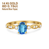 14K Gold 1.4ct Oval Vintage Style 8mmx6mm G SI Diamond Engagement Wedding Ring