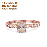 14K Gold 1.4ct Oval Vintage Style 8mmx6mm G SI Diamond Engagement Wedding Ring