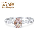 14K Gold 1.4ct Oval Vintage Style 8mmx6mm G SI Diamond Engagement Wedding Ring