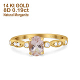 14K Gold 1.4ct Oval Vintage Style 8mmx6mm G SI Diamond Engagement Wedding Ring