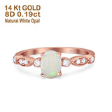 14K Gold 1.4ct Oval Vintage Style 8mmx6mm G SI Diamond Engagement Wedding Ring