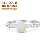 14K Gold 1.4ct Oval Vintage Style 8mmx6mm G SI Diamond Engagement Wedding Ring