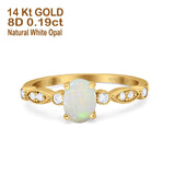 14K Gold 1.4ct Oval Vintage Style 8mmx6mm G SI Diamond Engagement Wedding Ring