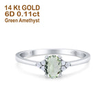 14K Gold 0.87ct Art Deco Oval 7mmx5mm G SI Diamond Engagement Wedding Ring