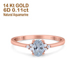 14K Gold 0.87ct Art Deco Oval 7mmx5mm G SI Diamond Engagement Wedding Ring