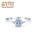 14K Gold 0.87ct Art Deco Oval 7mmx5mm G SI Diamond Engagement Wedding Ring
