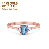 14K Gold 0.87ct Art Deco Oval 7mmx5mm G SI Diamond Engagement Wedding Ring