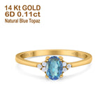 14K Gold 0.87ct Art Deco Oval 7mmx5mm G SI Diamond Engagement Wedding Ring