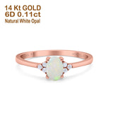 14K Gold 0.87ct Art Deco Oval 7mmx5mm G SI Diamond Engagement Wedding Ring