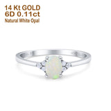 14K Gold 0.87ct Art Deco Oval 7mmx5mm G SI Diamond Engagement Wedding Ring