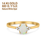 14K Gold 0.87ct Art Deco Oval 7mmx5mm G SI Diamond Engagement Wedding Ring
