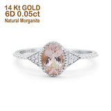 14K Gold 1.26ct Oval Art Deco 8mmx6mm G SI Diamond Engagement Wedding Ring