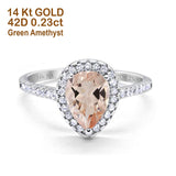 14K Gold 1.48ct Teardrop Pear 8mmx6mm G SI Diamond Engagement Wedding Ring