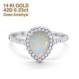 14K Gold 1.48ct Teardrop Pear 8mmx6mm G SI Diamond Engagement Wedding Ring