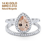 14K Gold 1.62ct Pear 8mmx6mm G SI Diamond Bridal Engagement Wedding Ring