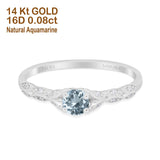 14K Gold 0.33ct Round Petite Dainty Art Deco 4mm G SI Diamond Engagement Wedding Ring