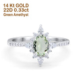 14K Gold 1.54ct Vintage Oval 8mmx6mm G SI Diamond Engagement Wedding Ring