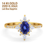14K Gold 1.54ct Vintage Oval 8mmx6mm G SI Diamond Engagement Wedding Ring