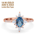14K Gold 1.54ct Vintage Oval 8mmx6mm G SI Diamond Engagement Wedding Ring