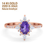 14K Gold 1.54ct Vintage Oval 8mmx6mm G SI Diamond Engagement Wedding Ring