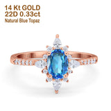 14K Gold 1.54ct Vintage Oval 8mmx6mm G SI Diamond Engagement Wedding Ring
