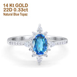 14K Gold 1.54ct Vintage Oval 8mmx6mm G SI Diamond Engagement Wedding Ring